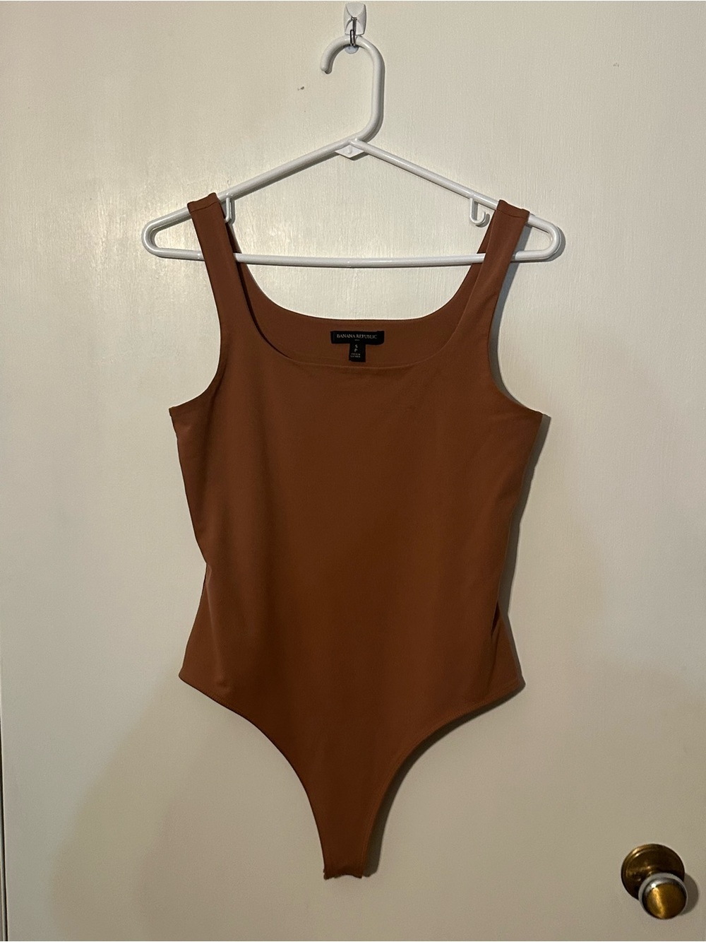Banana Republic bodysuit neutral  color simple square neckline - small